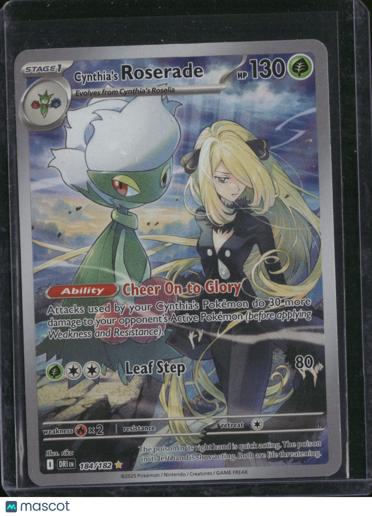2025 Destined Rivals Cynthia's Roserade Holo Secret Rare #184/182