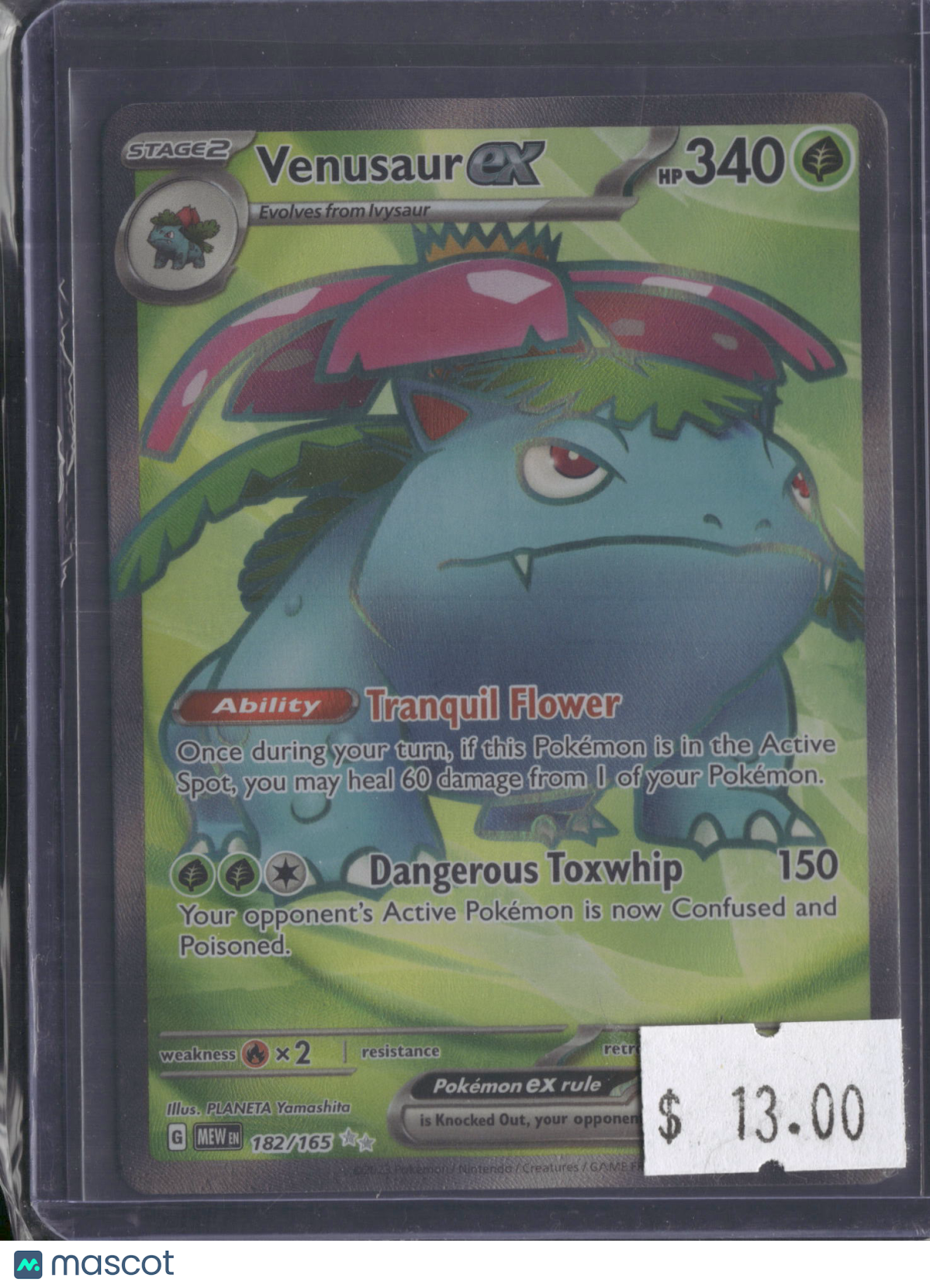 2023 Scarlet & Violet 151 Venusaur EX Holo Secret Rare FA #182/165