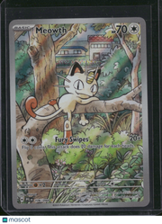 2025 Prismatic Evolutions Meowth Holo Secret Rare #106/94