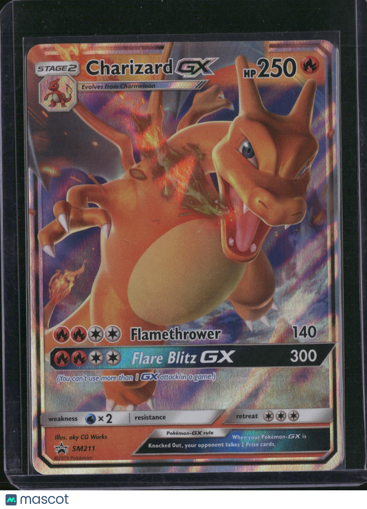 2019 Hidden Fates Charizard GX Holo Black Star Promo FA #SM211