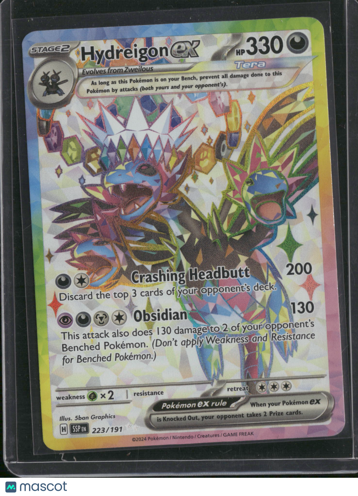2024 Surging Sparks Hydreigon EX Holo Secret Rare SAR #223/191