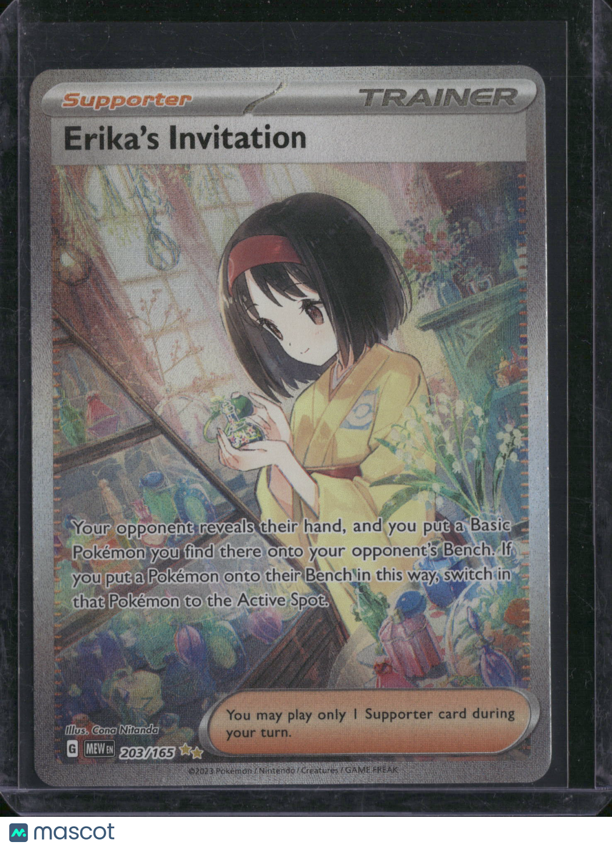 2023 Scarlet & Violet 151 Erika's Invitation Holo Secret Rare FA SAR #203/165