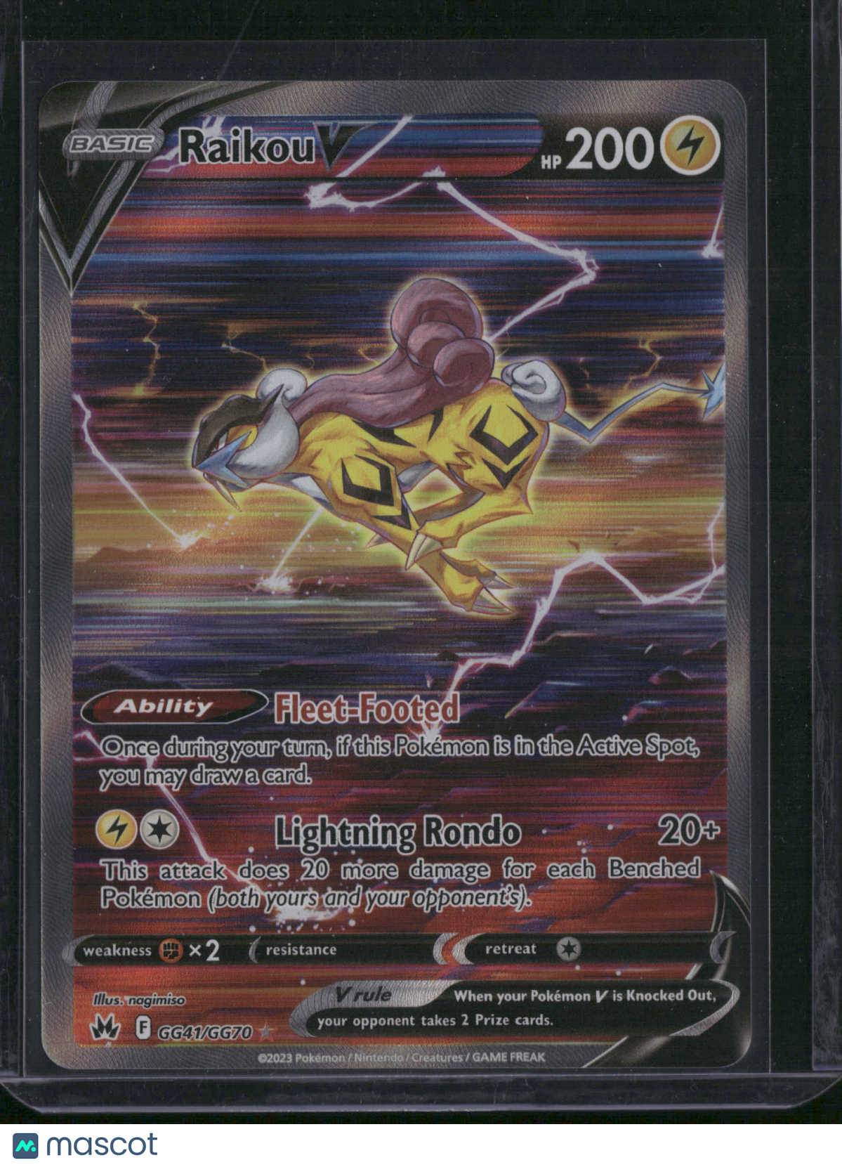 2023 Crown Zenith Raikou V Holo Rare SAR #GG41/GG70