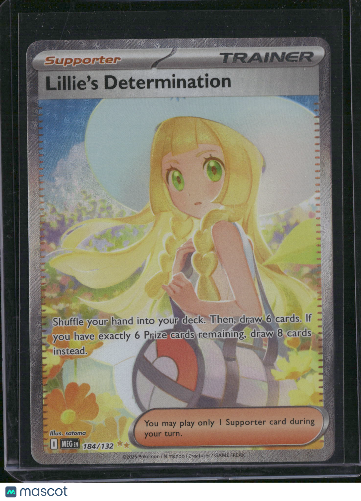 2025 Mega Evolution Lillie's Determination Holo Secret Rare FA #184/132
