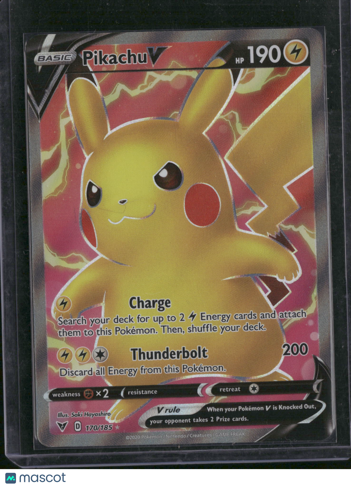 2020 Vivid Voltage Pikachu V Holo Ultra Rare FA #170/185