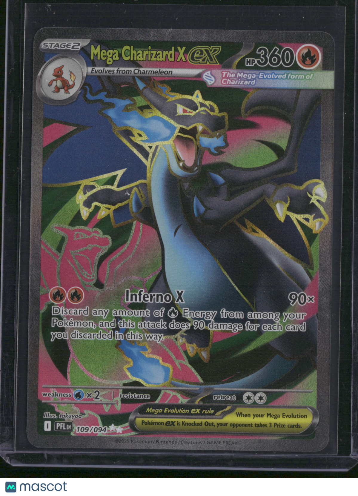2025 Mega Evolution – Phantasmal Flames Mega Charizard X EX Etched Secret Rare SAR #109/94