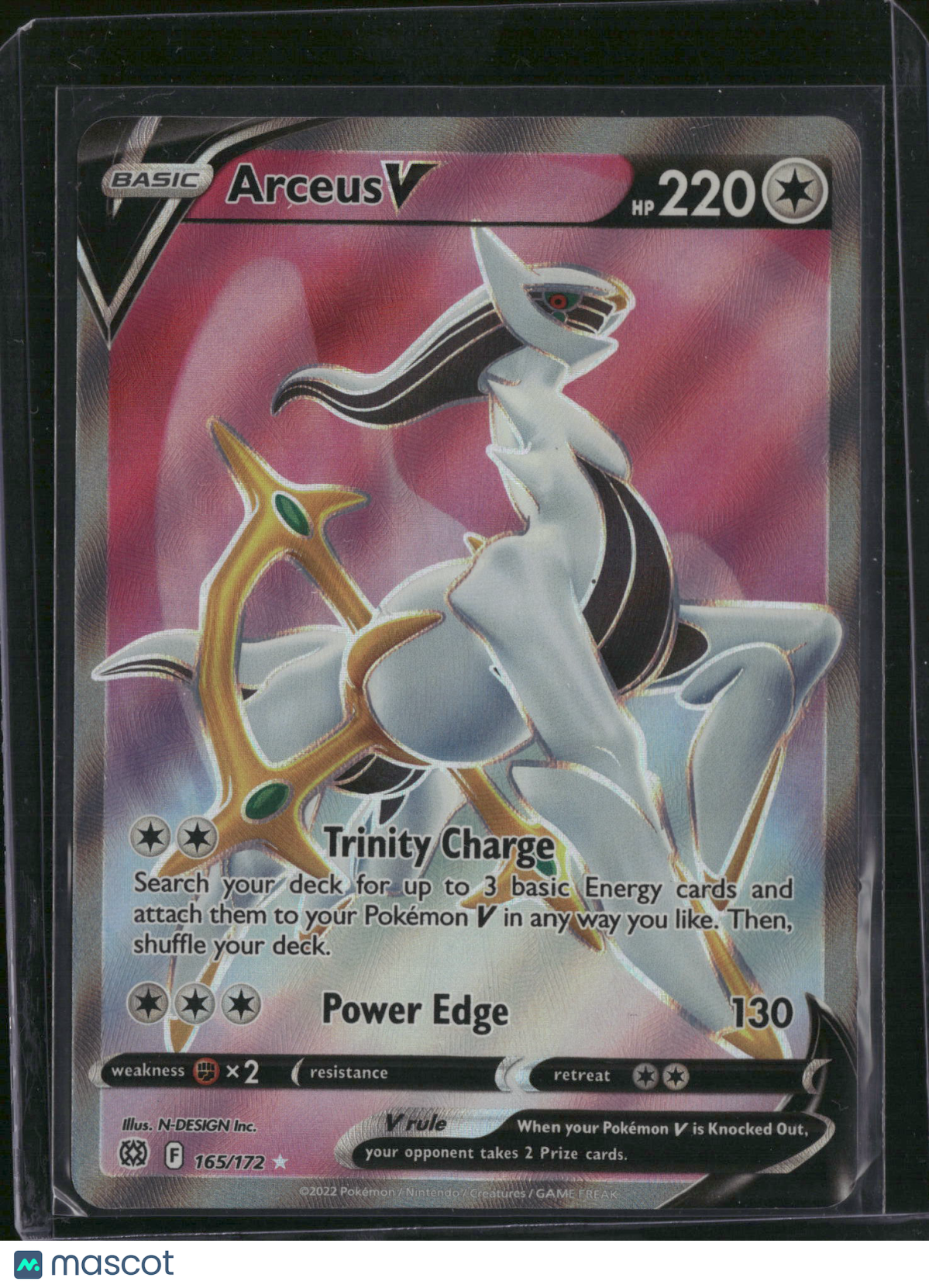 2022 Brilliant Stars Arceus V Holo Rare SR #165/172