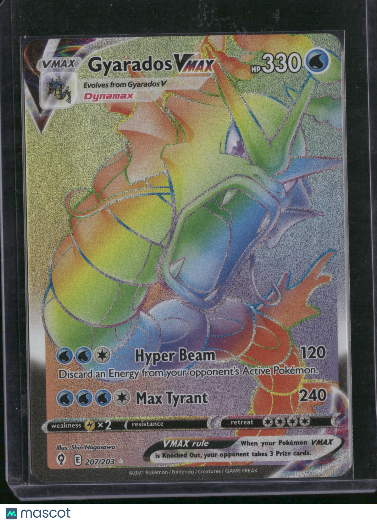 2021 Evolving Skies Gyarados VMAX Rainbow Secret Rare HR #207/203