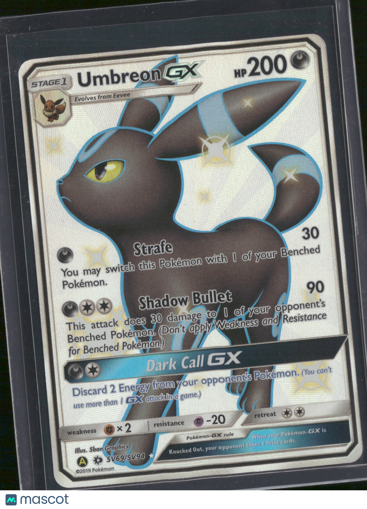 2019 Hidden Fates Umbreon GX Holo Rare SSR #SV69/SV94