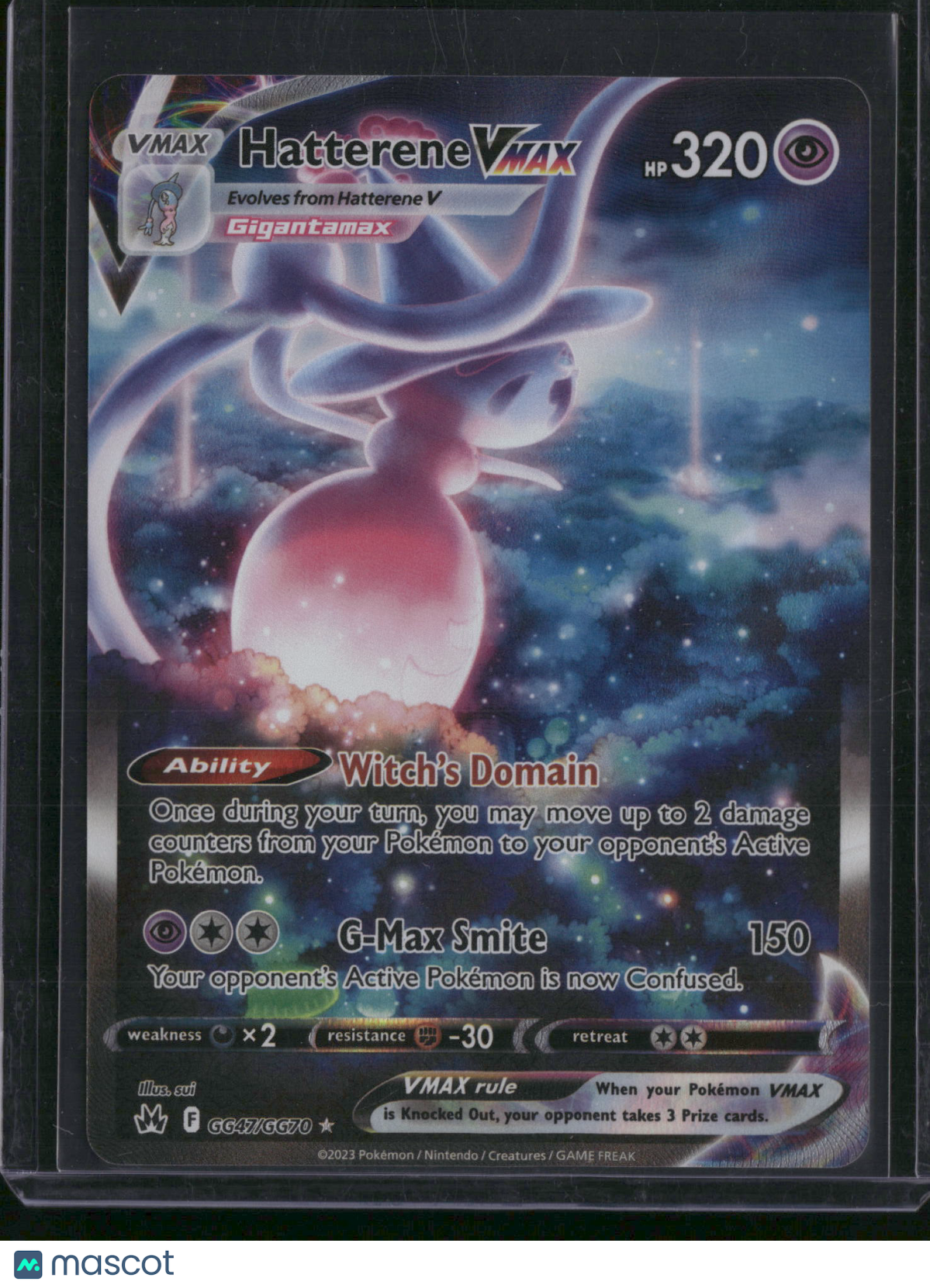 2023 Crown Zenith Hatterene VMAX Holo Rare SAR #GG47/GG70