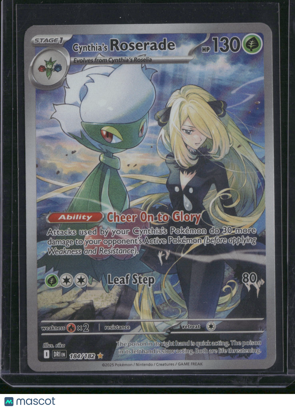 2025 Destined Rivals Cynthia's Roserade Holo Secret Rare #184/182