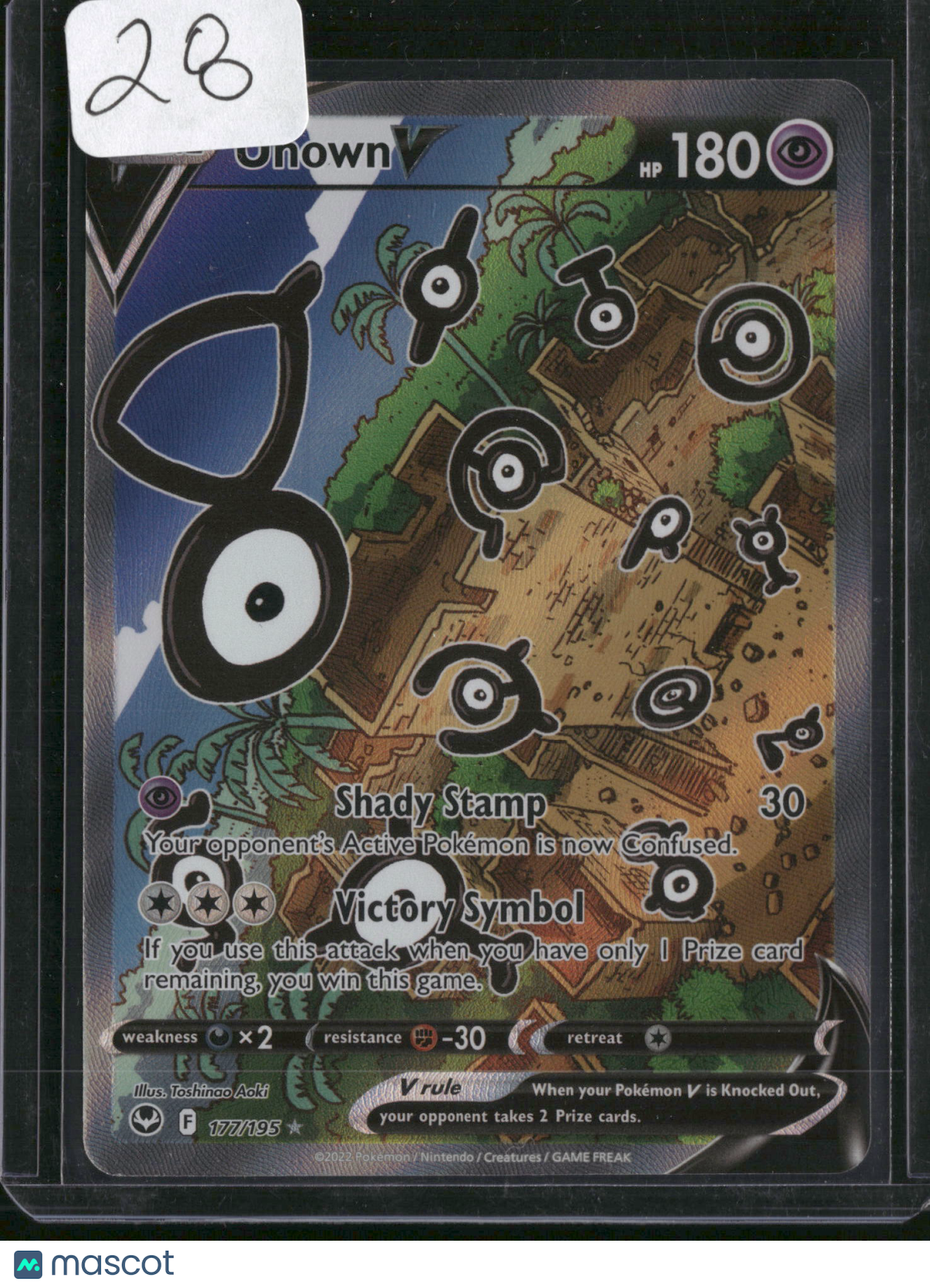 2022 Silver Tempest Unown V Holo Ultra Rare FA #177/195
