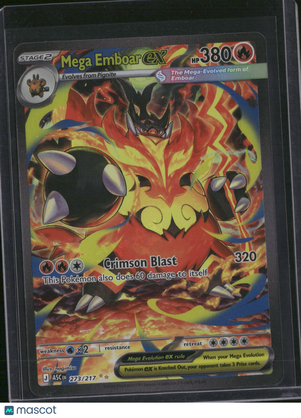 2026 Mega Evolution – Ascended Heroes Mega Emboar EX Secret Rare SAR #273/217