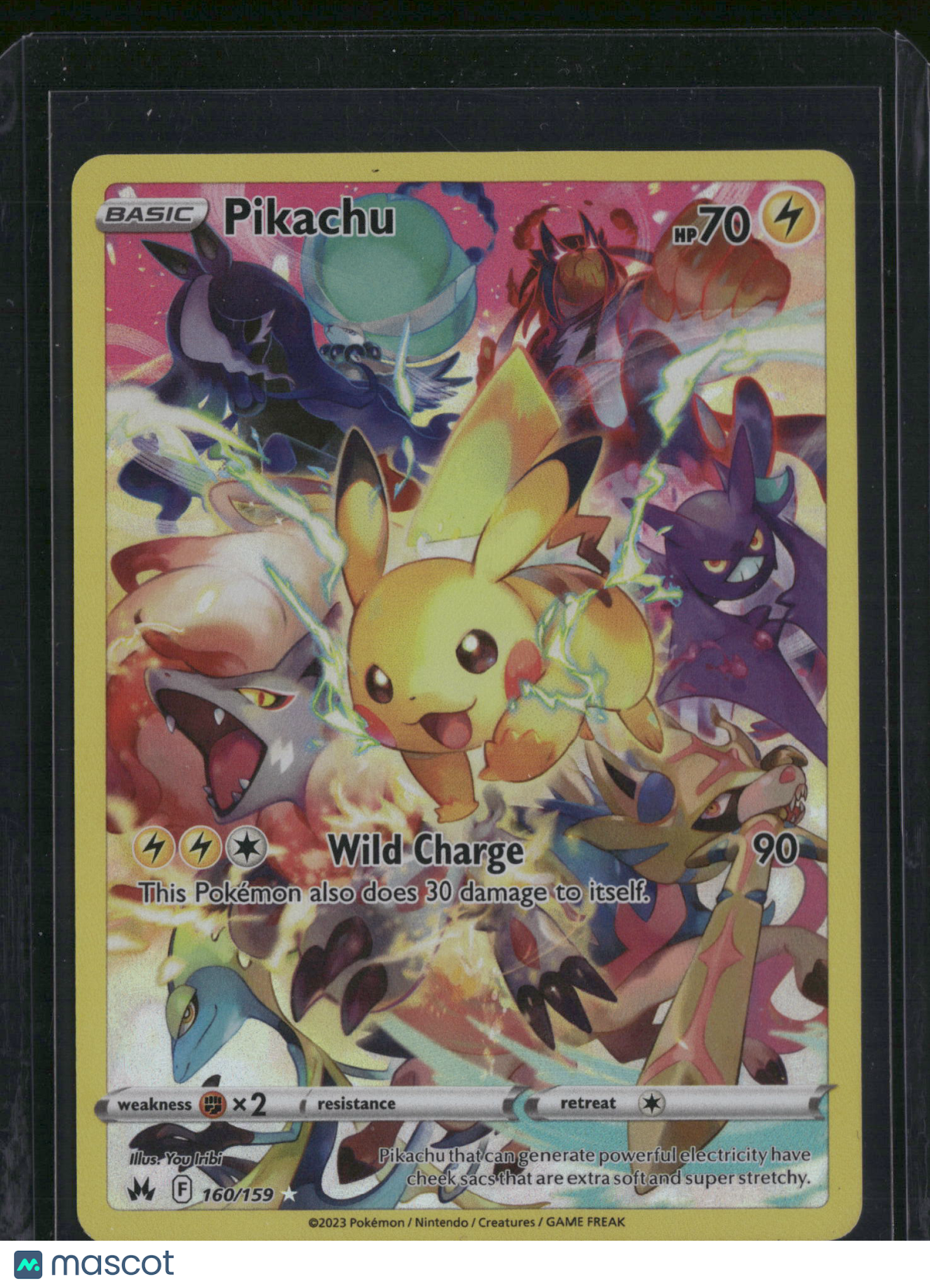 2023 Crown Zenith Pikachu Holo Secret Rare FA #160/159