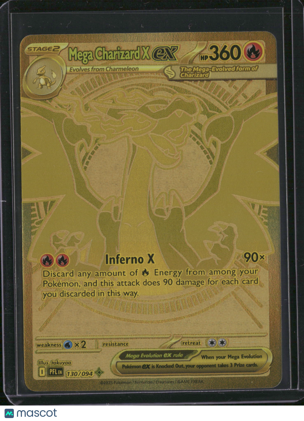 2025 Mega Evolution – Phantasmal Flames Mega Charizard X EX Gold Secret Rare HR #130/94
