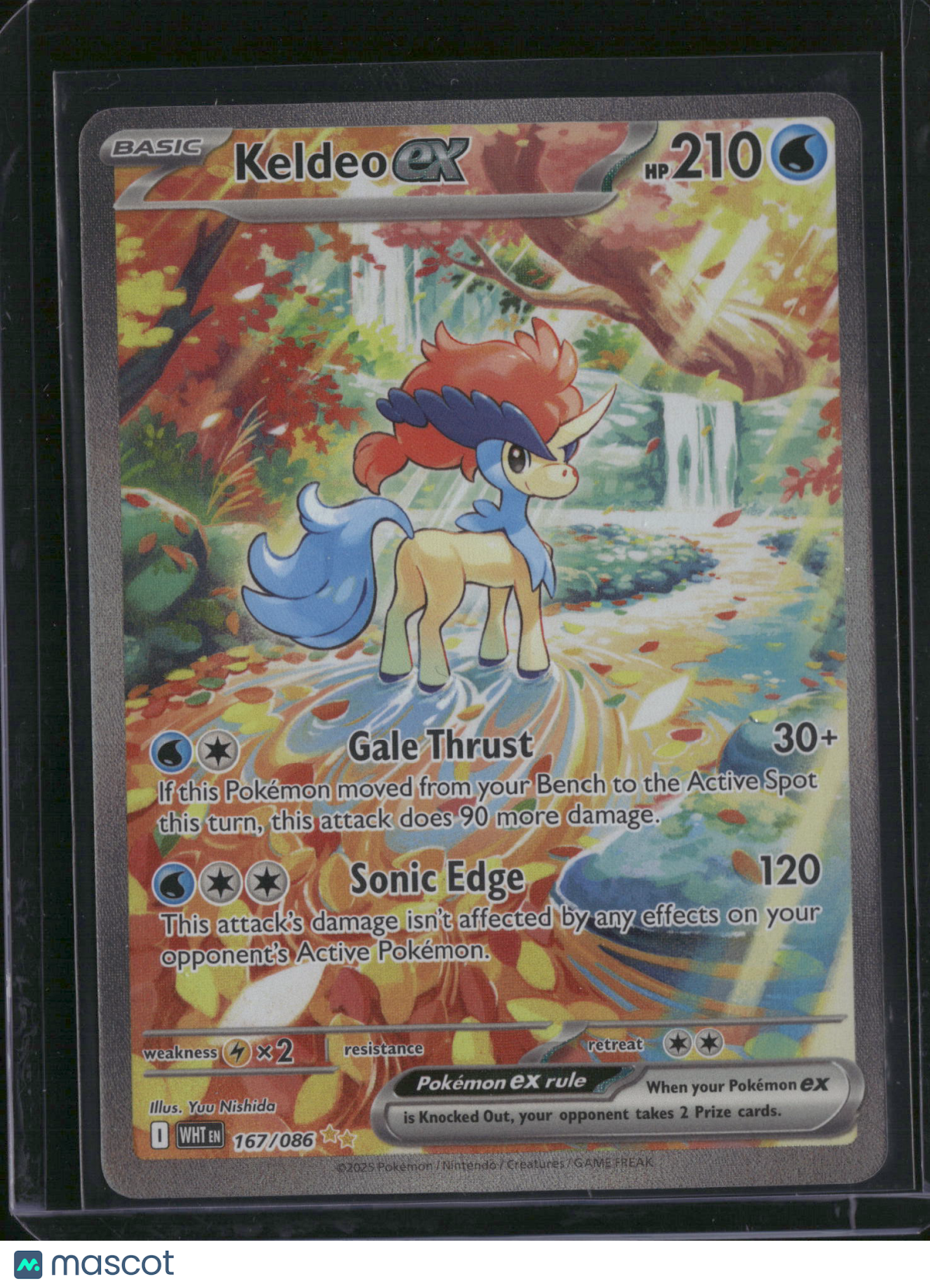 2025 Scarlet & Violet White Flare Keldeo EX Holo Secret Rare SAR #167/86