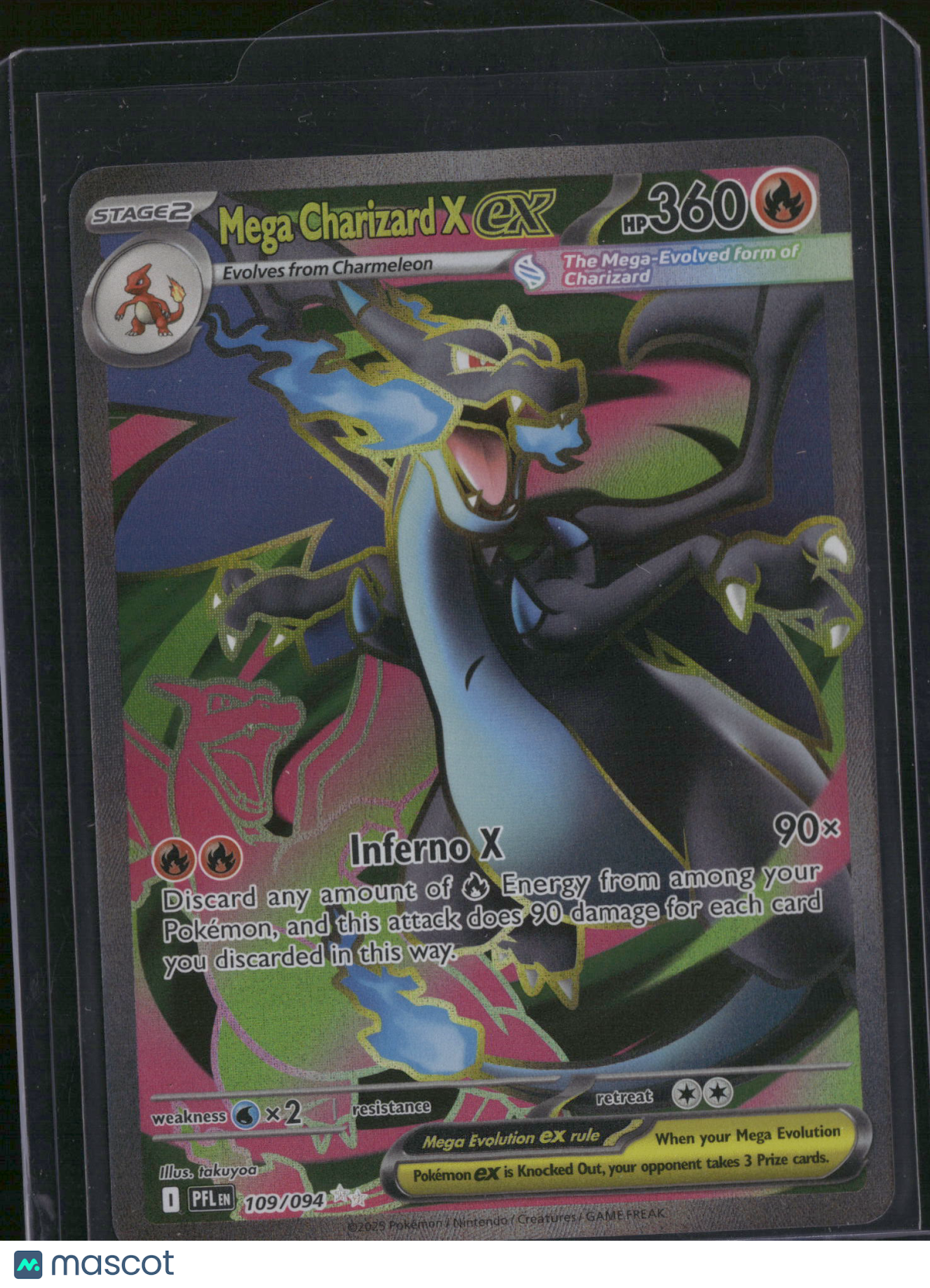 2025 Mega Evolution – Phantasmal Flames Mega Charizard X EX Etched Secret Rare SAR #109/94