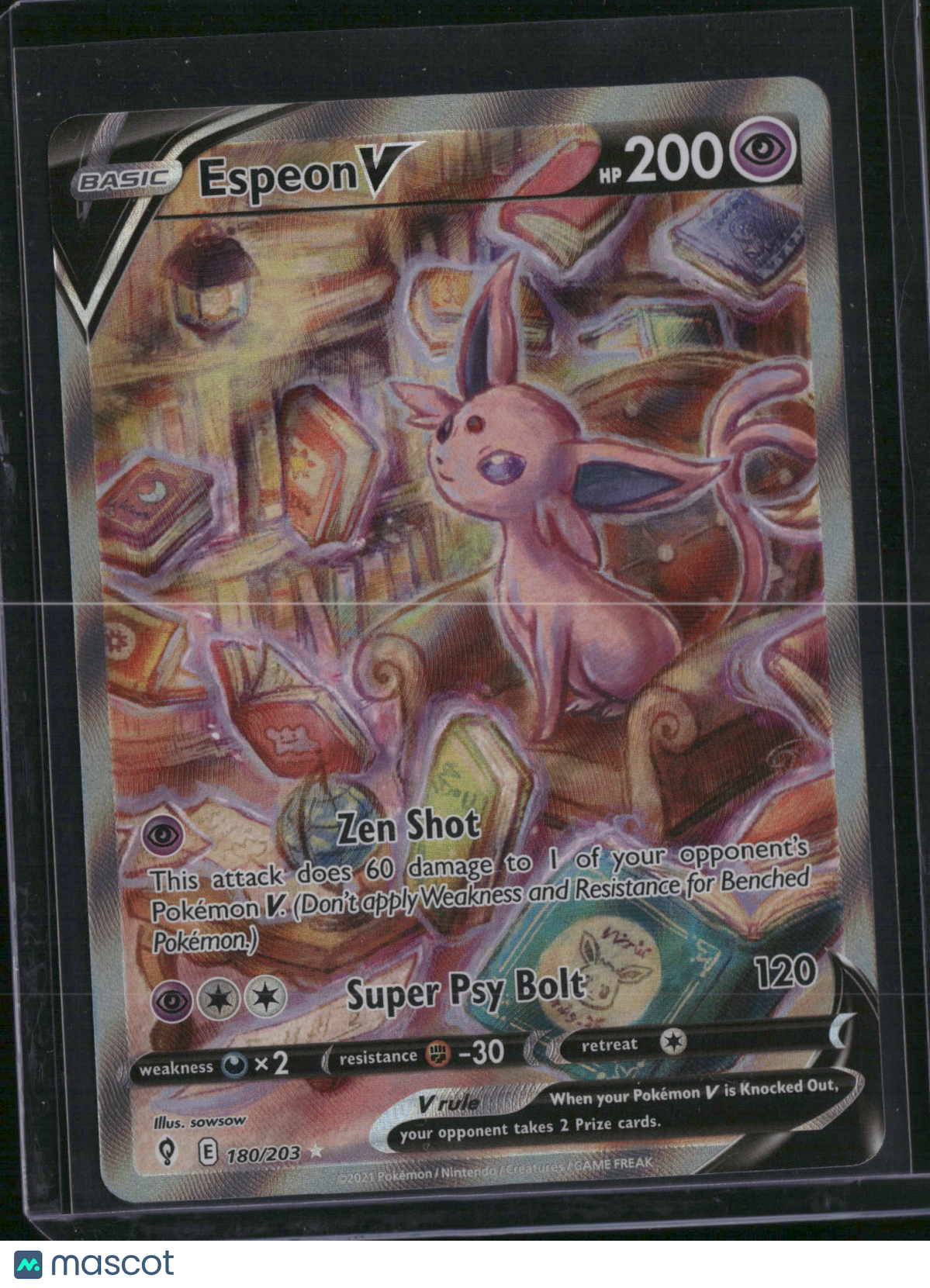 2021 Evolving Skies Espeon V Holo Ultra Rare SR FA #180/203