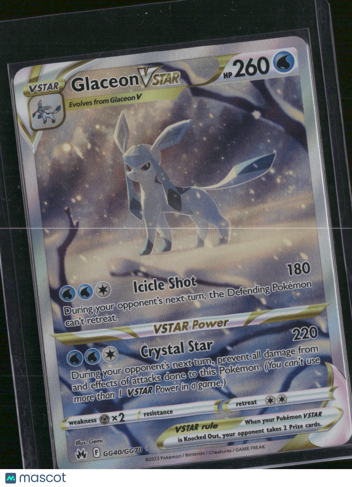 2023 Crown Zenith Glaceon VSTAR Holo SAR #GG40/GG70