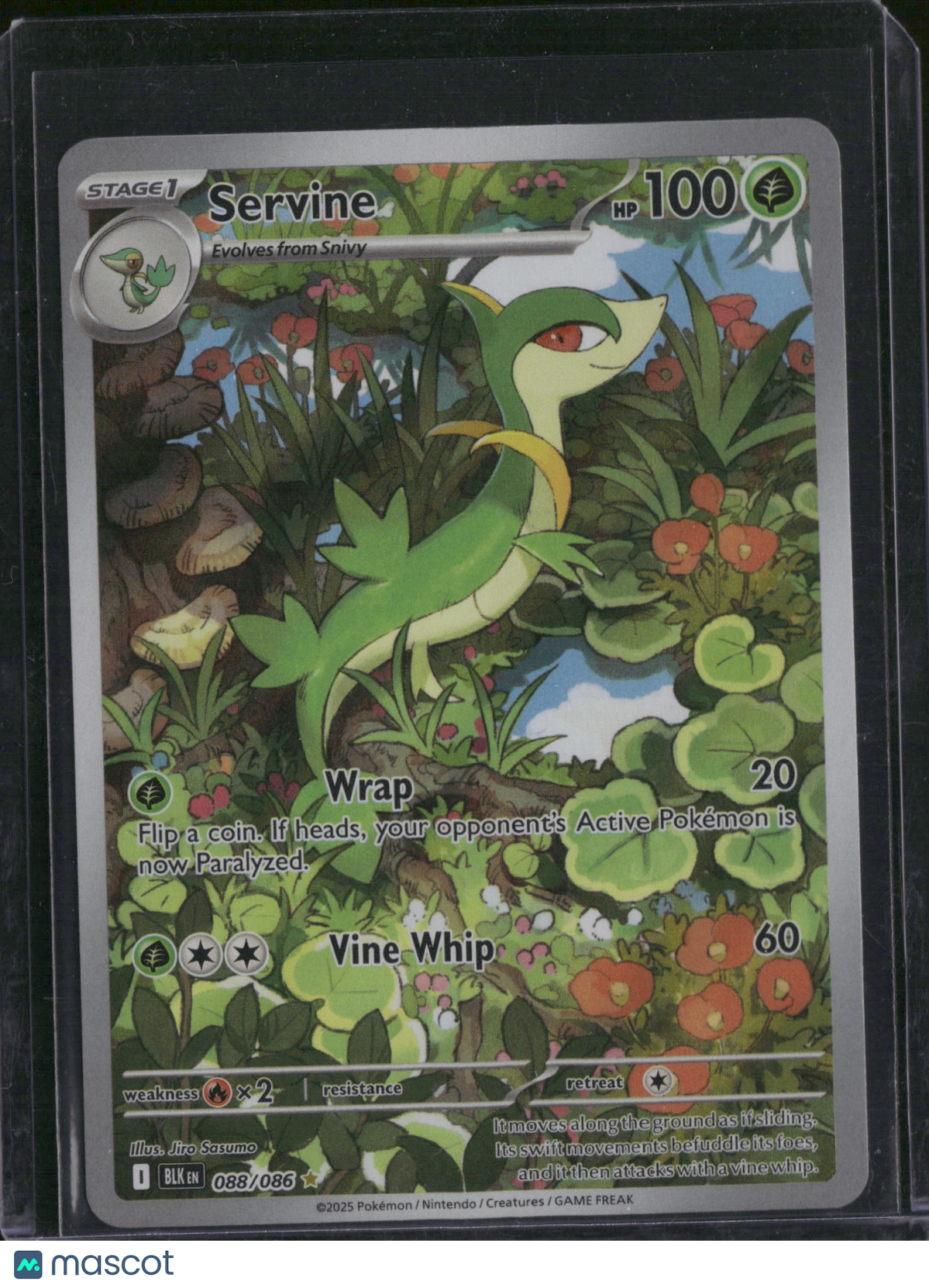 2025 Scarlet & Violet Black Bolt Servine Holo Secret Rare #88/86