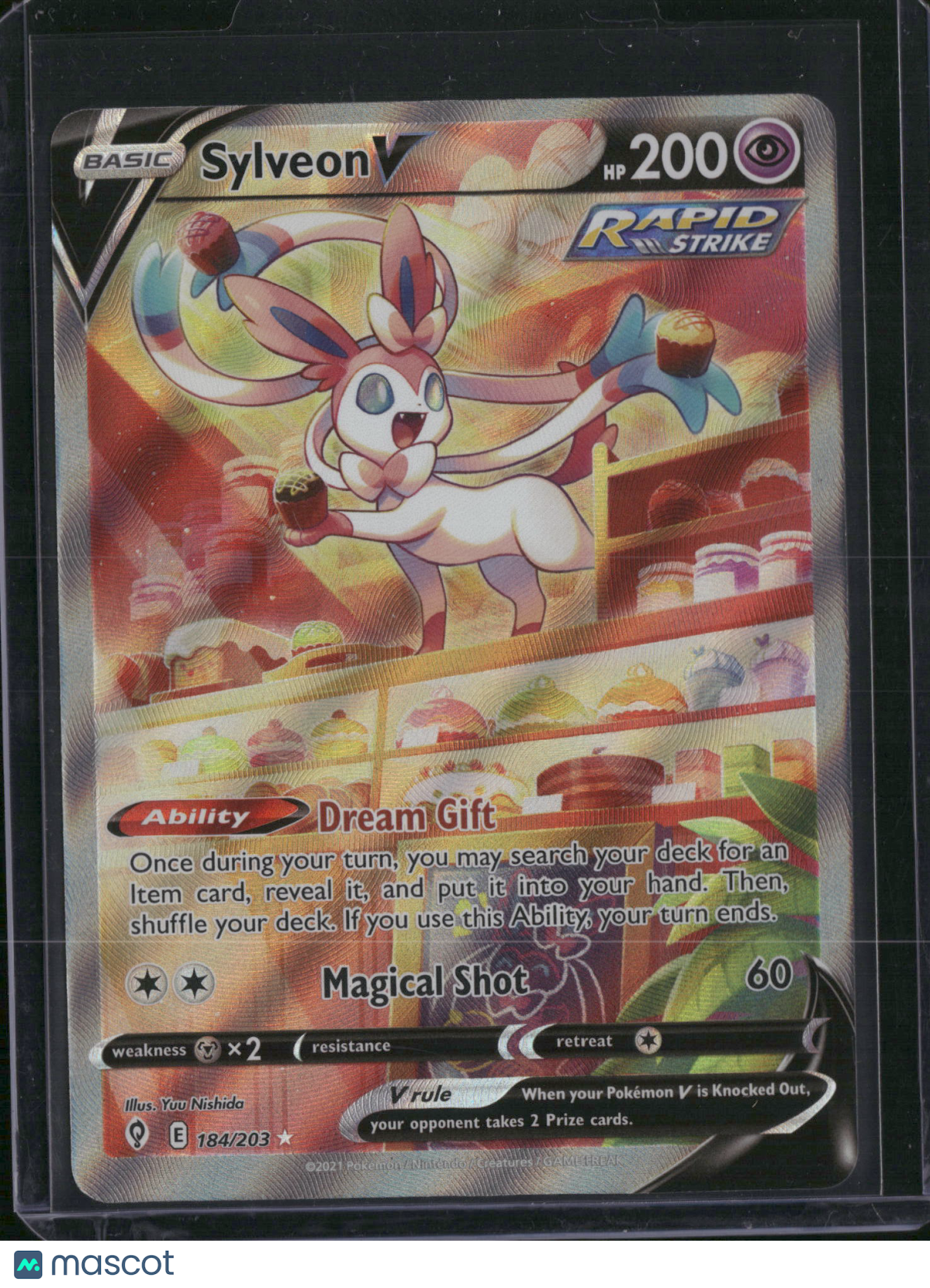 2021 Evolving Skies Sylveon V Holo Rare FA #184/203