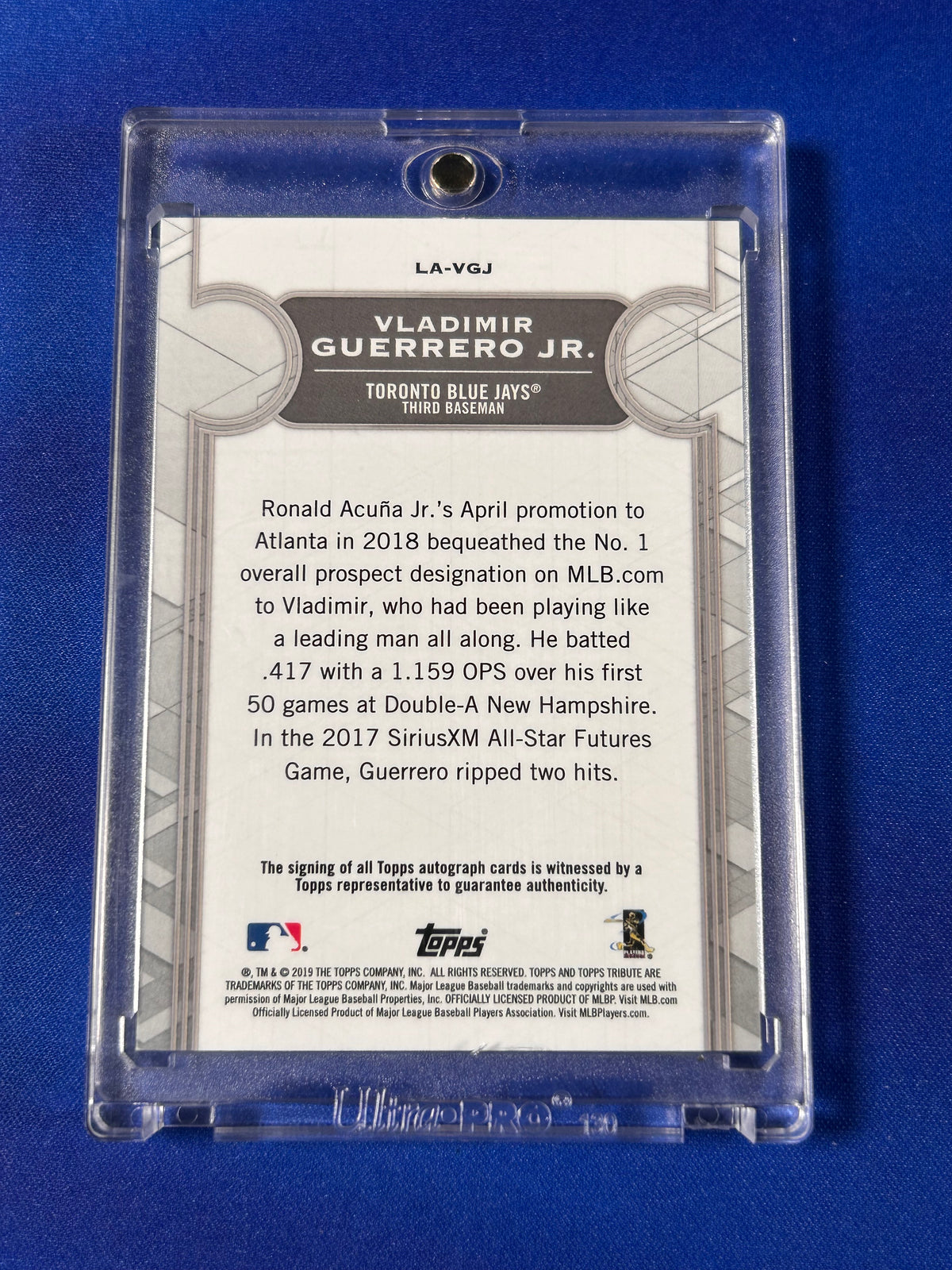 Vladimir Guerrero Jr. 2019 Topps Tribute #LA-VGJ /75 RC