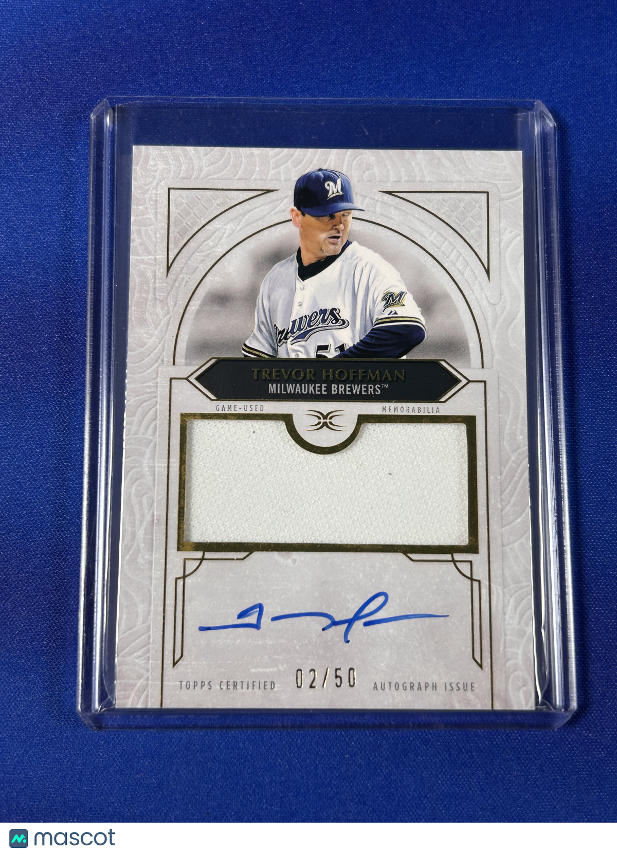 Trevor Hoffman 2025 Topps Definitive Collection #DAR-TH /50 Definitive Autograph Relic Collection Game-Used Memorabilia