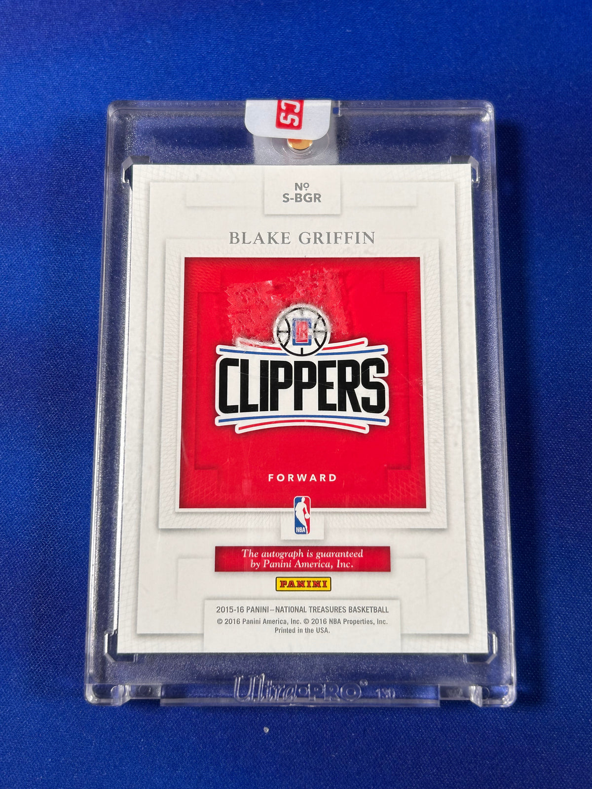 Blake Griffin 2016 Panini National Treasures Signatures #S-BGR /25 Memorabilia