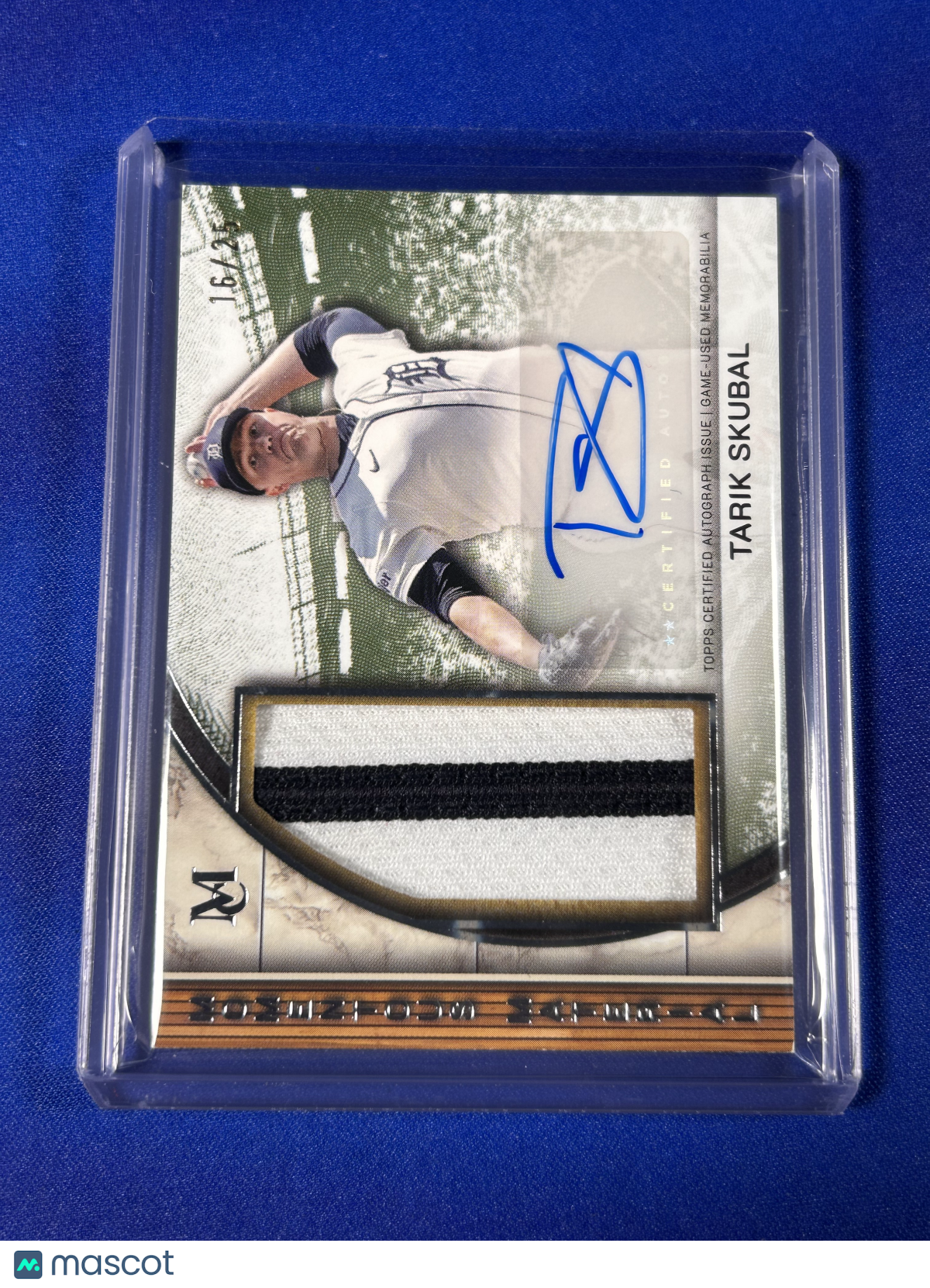 Tarik Skubal 2025 Topps Museum Collection #MMJPA-TS /25 1. Game-Used Memorabilia Patch Autograph Card