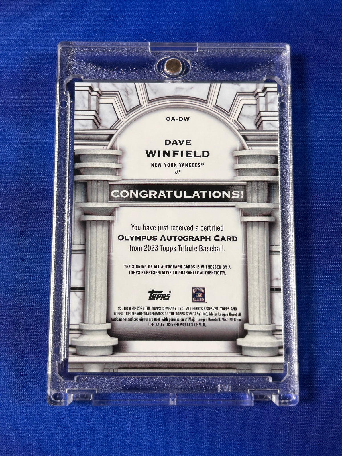 Dave Winfield 2023 Topps Tribute Olympus Autographs #OA-DW /75