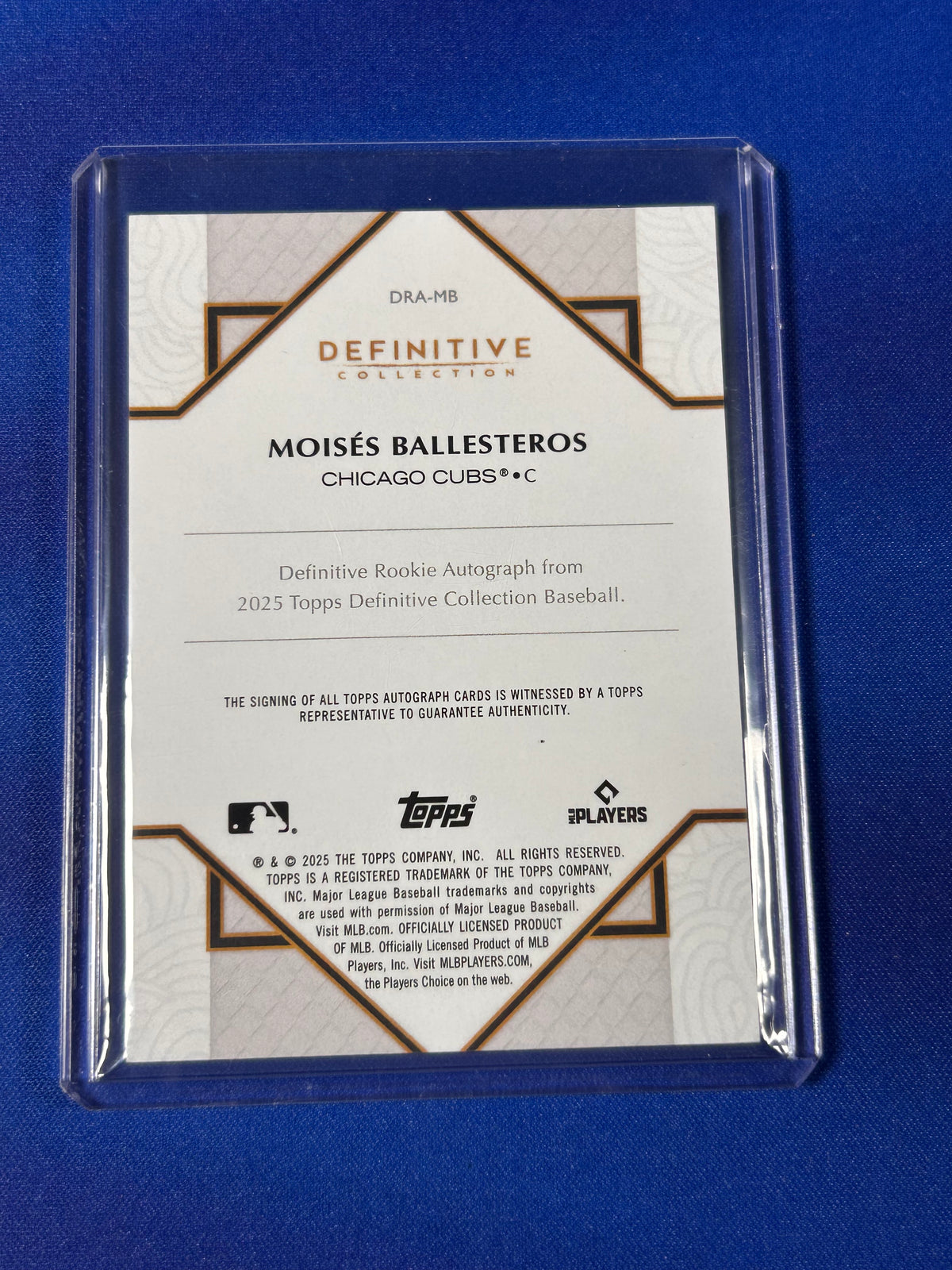 Moises Ballesteros 2025 Topps Definitive Collection #DRA-MB /50 RC