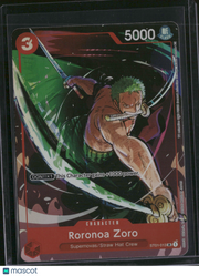 2022 Bandai One Piece Card Game Straw Hat Crew Roronoa Zoro Parallel Foil Supernovas/Straw Hat Crew ST01-013