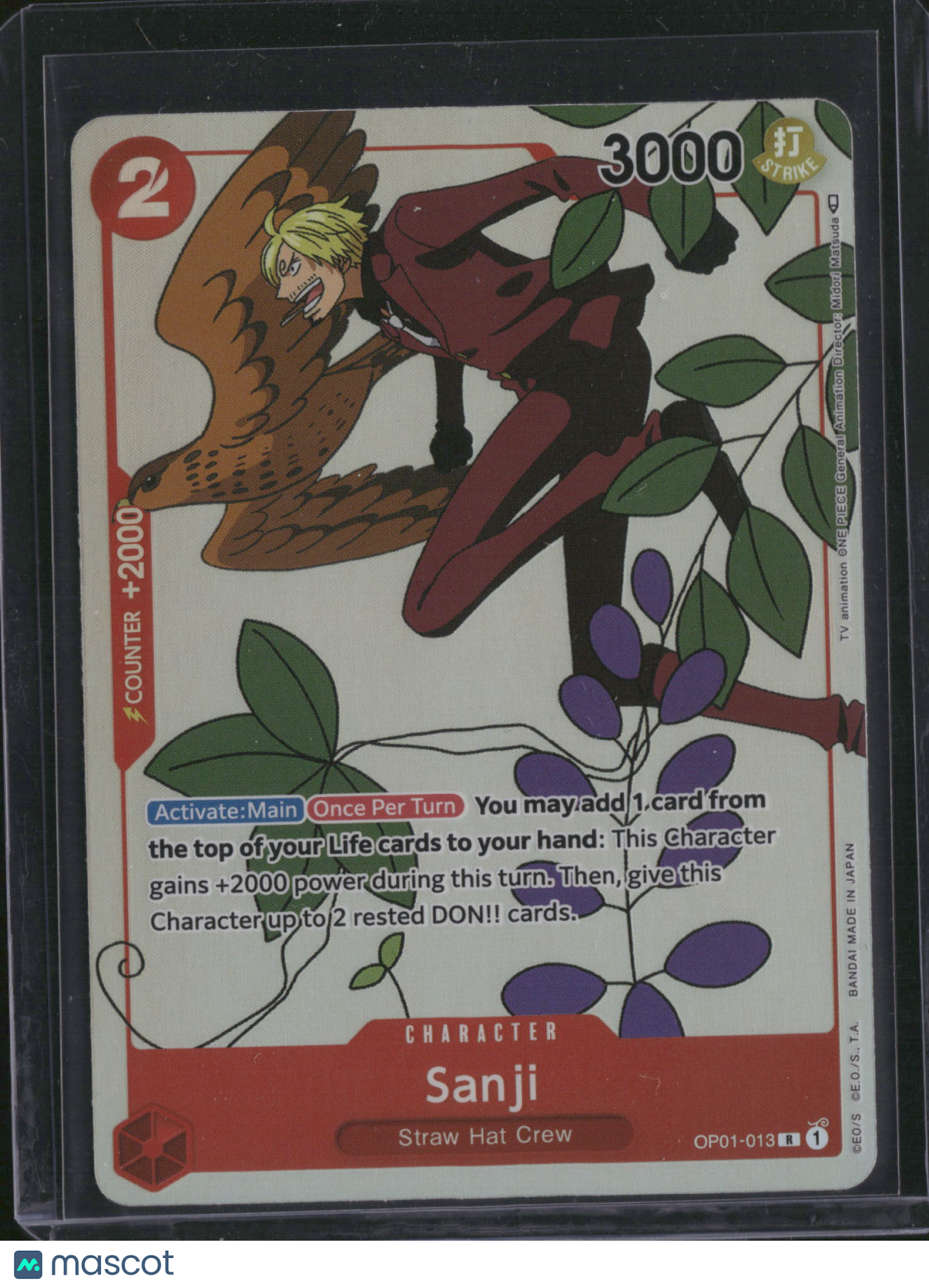 2022 Bandai One Piece Card Game Romance Dawn Sanji Standard Straw Hat Crew OP01-013