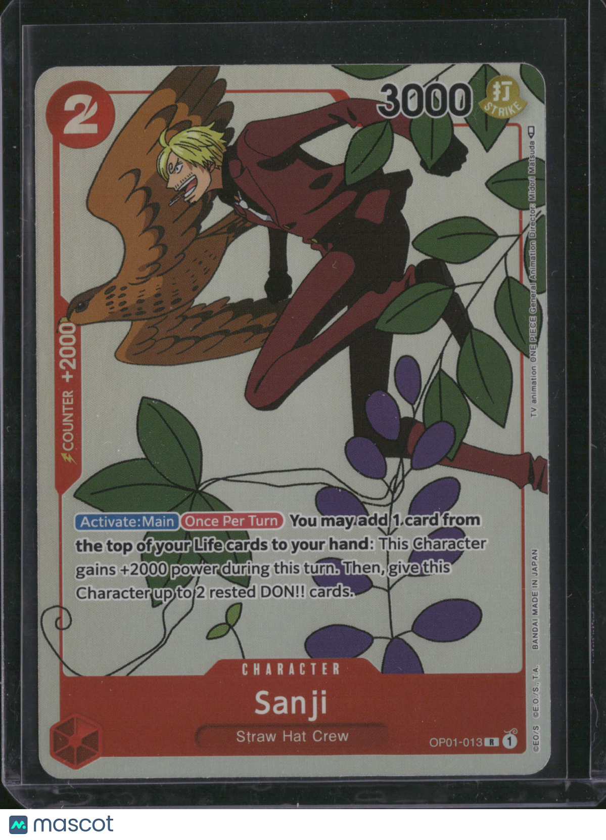 2022 One Piece Card Game Romance Dawn Sanji Holo Parallel Rare Alternate Art