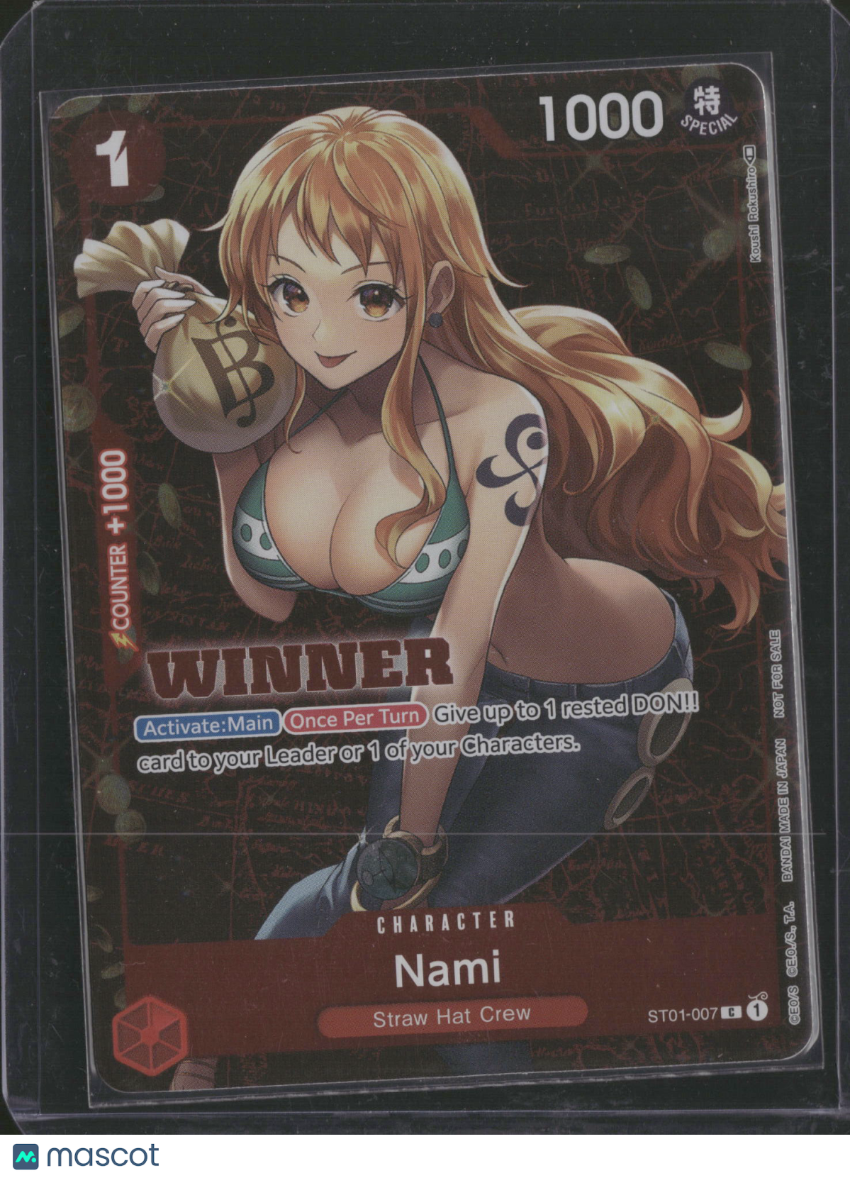 2022 One Piece Card Game Straw Hat Crew Nami ST01-007 Winner Promo