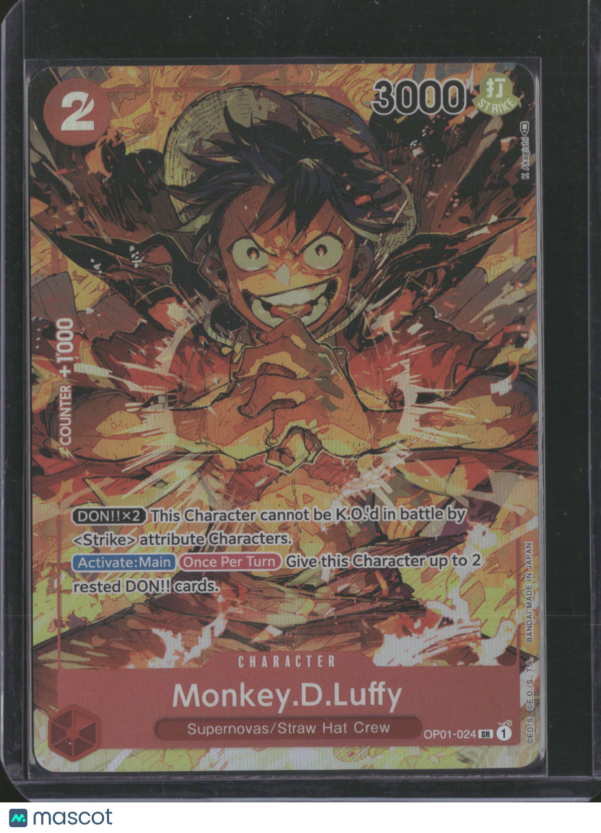 2022 One Piece Card Game Romance Dawn Monkey.D.Luffy Holo Parallel Alternate Art
