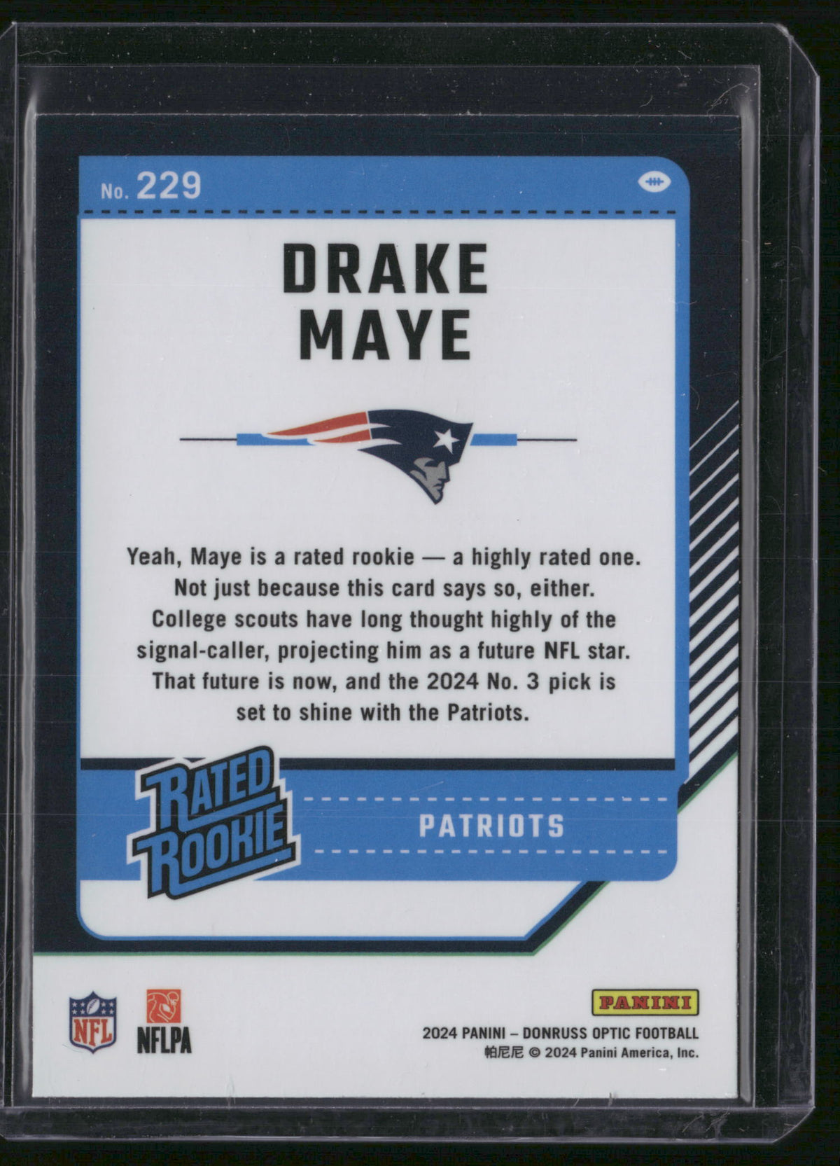 Drake Maye 2024 Panini Donruss Optic #229