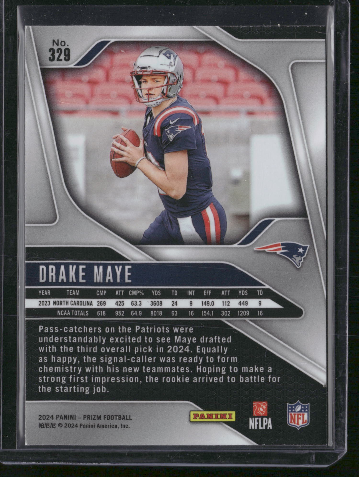 Drake Maye 2024 Panini Prizm Football #329 Black RC