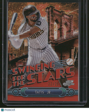 Fernando Tatis Jr. 2025 Topps Chrome Swinging for the Stars #SS-4 Orange Refractor /25