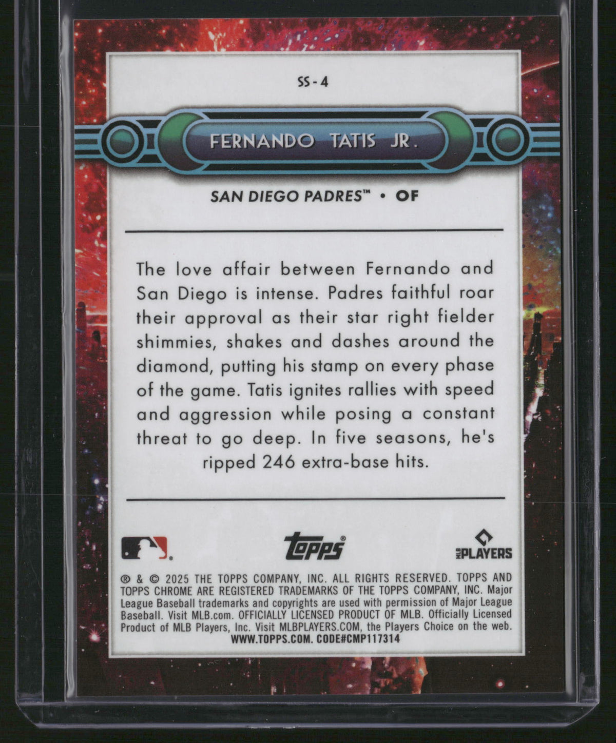 Fernando Tatis Jr. 2025 Topps Chrome Swinging for the Stars #SS-4 Orange Refractor /25