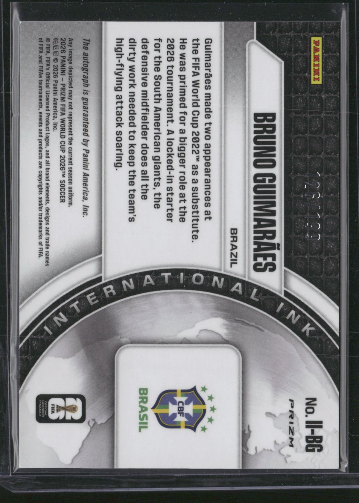 Bruno Guimarães 2026 Panini Prizm FIFA World Cup 2026 International Ink #II-BG /199