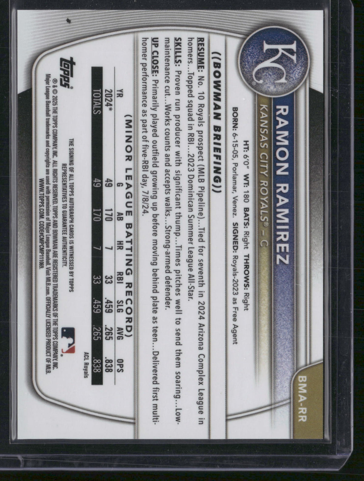 Ramon Ramirez 2025 Topps Bowman Chrome Mojo #BMA-RR Refractor