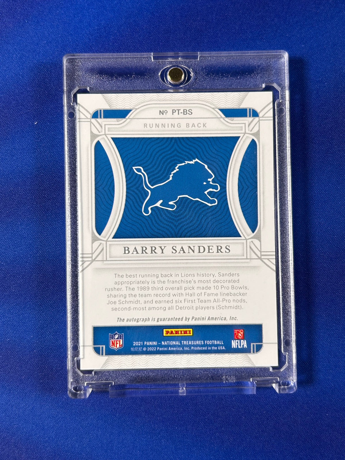 Barry Sanders 2022 Panini National Treasures #PT-BS /10