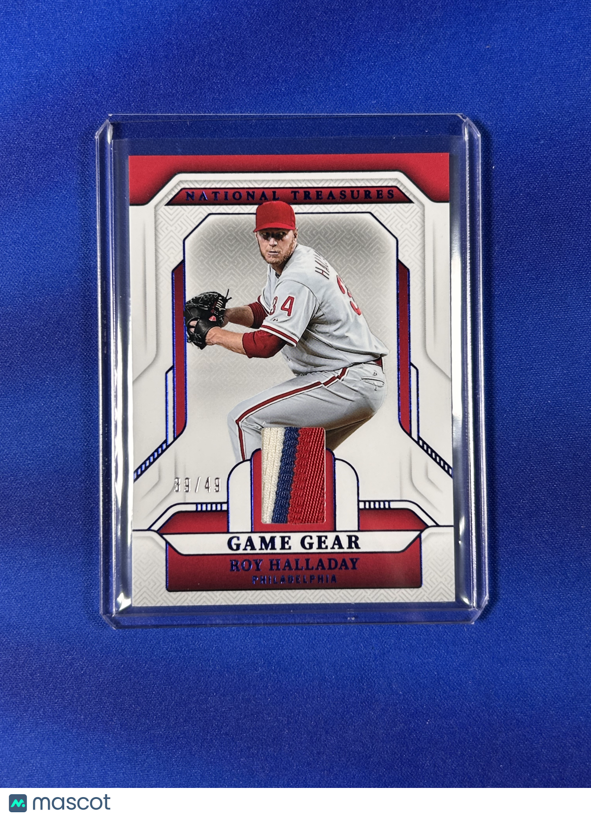 Roy Halladay 2025 Panini National Treasures Game Gear #GGS-RH /49 Game-worn/used material patch
