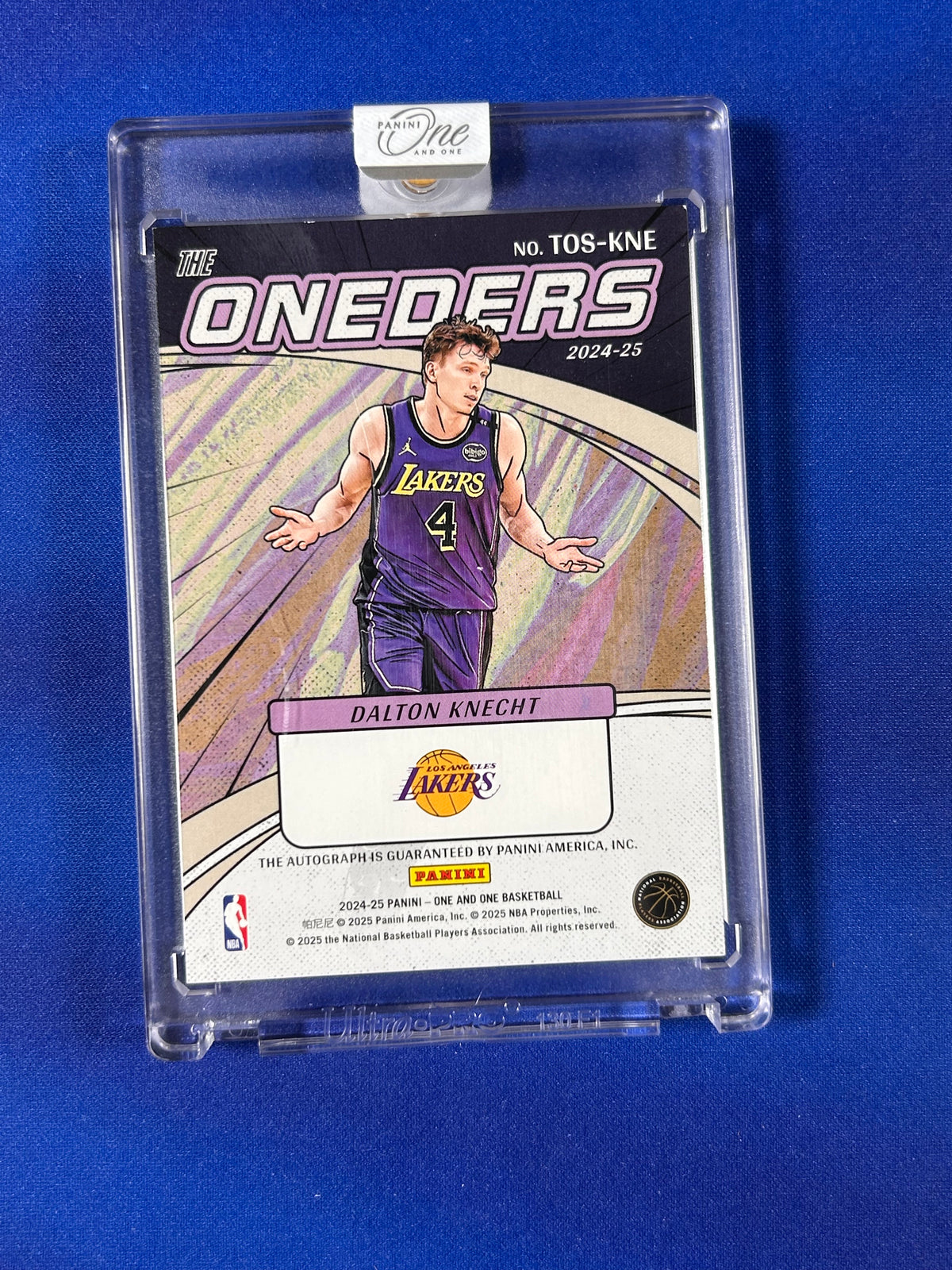 Dalton Knecht 2025 Panini One and One The Oneders Signatures #TOS-KNE RC