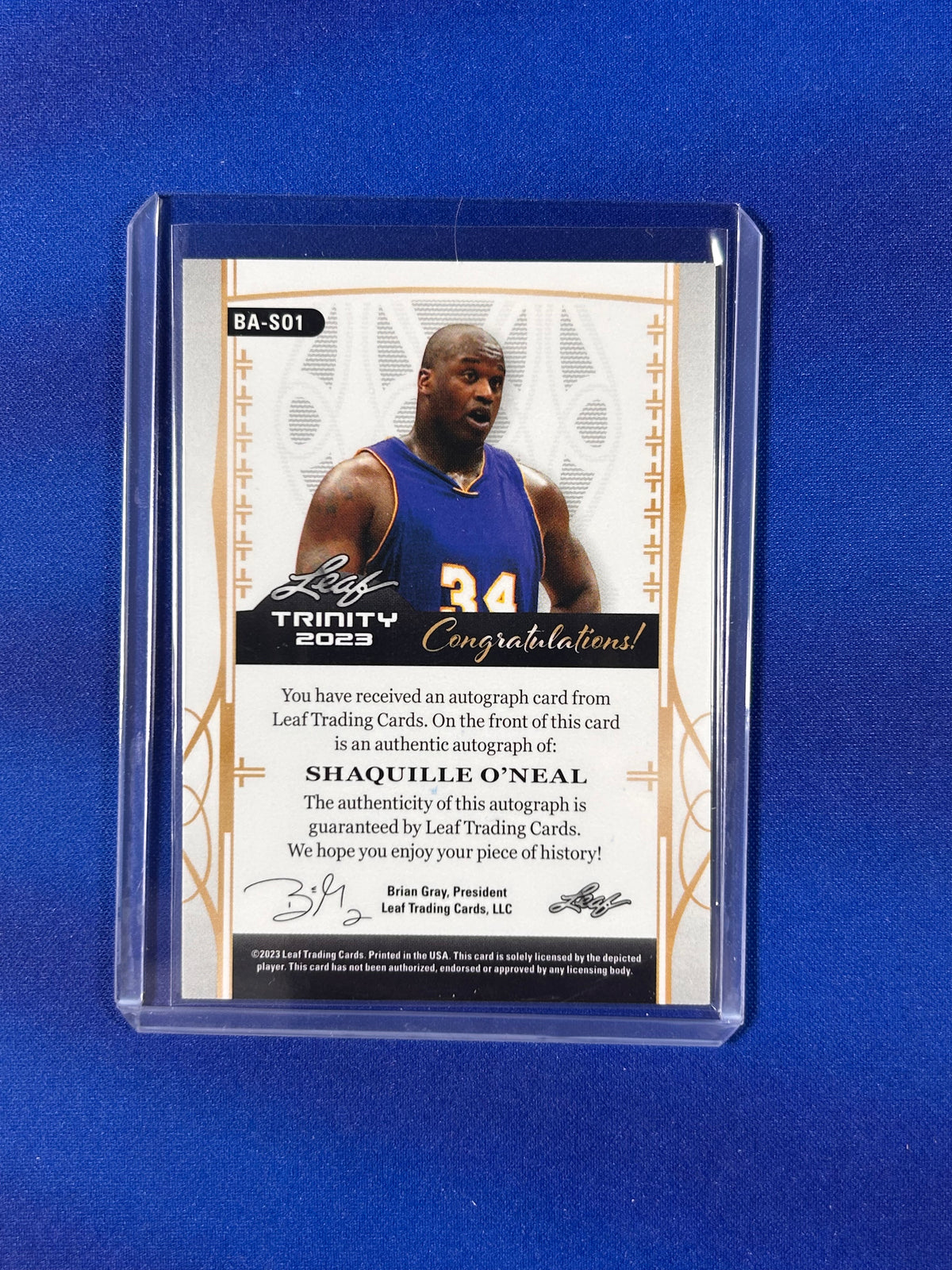 Shaquille O'Neal 2023 Leaf Trinity #BA-SO1 /35