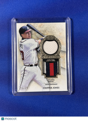 Chipper Jones 2017 Topps Tier One #T1DRL-CJ /25 Tier One Legends Dual Relic Game-Used Memorabilia