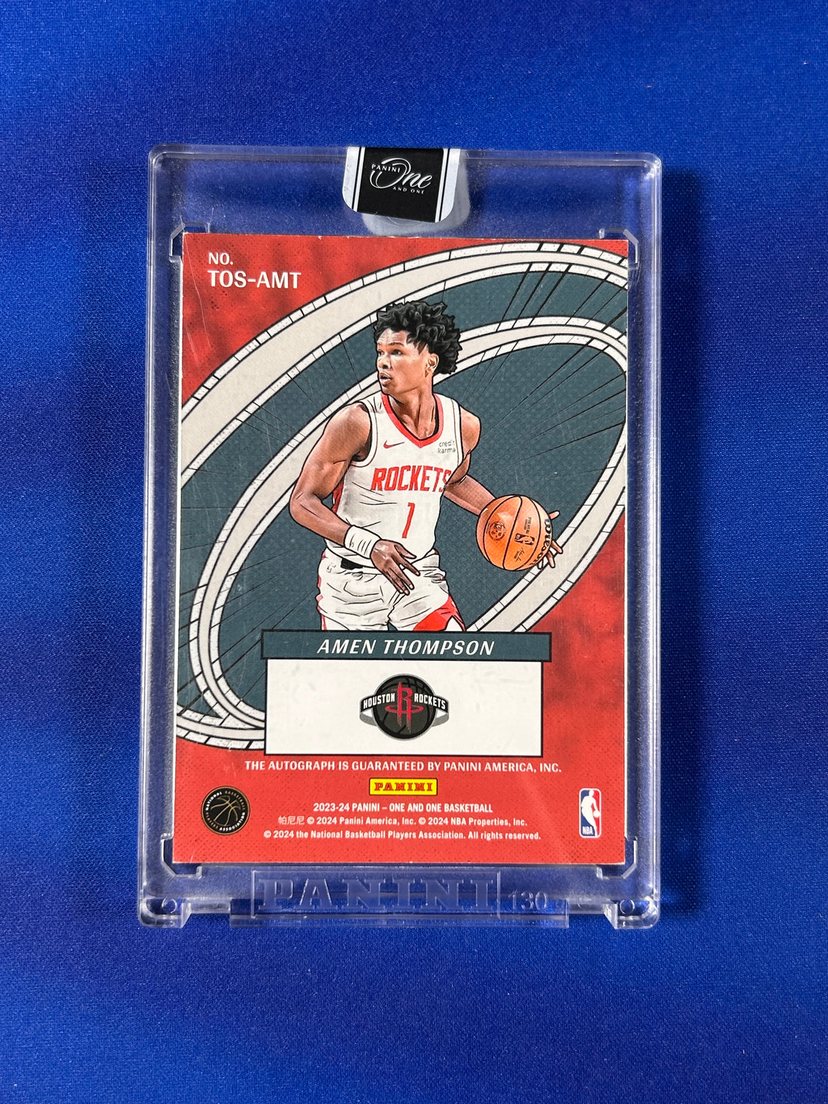 Amen Thompson 2024 Panini One and One The Oneders #TOS-AMT /49 RC