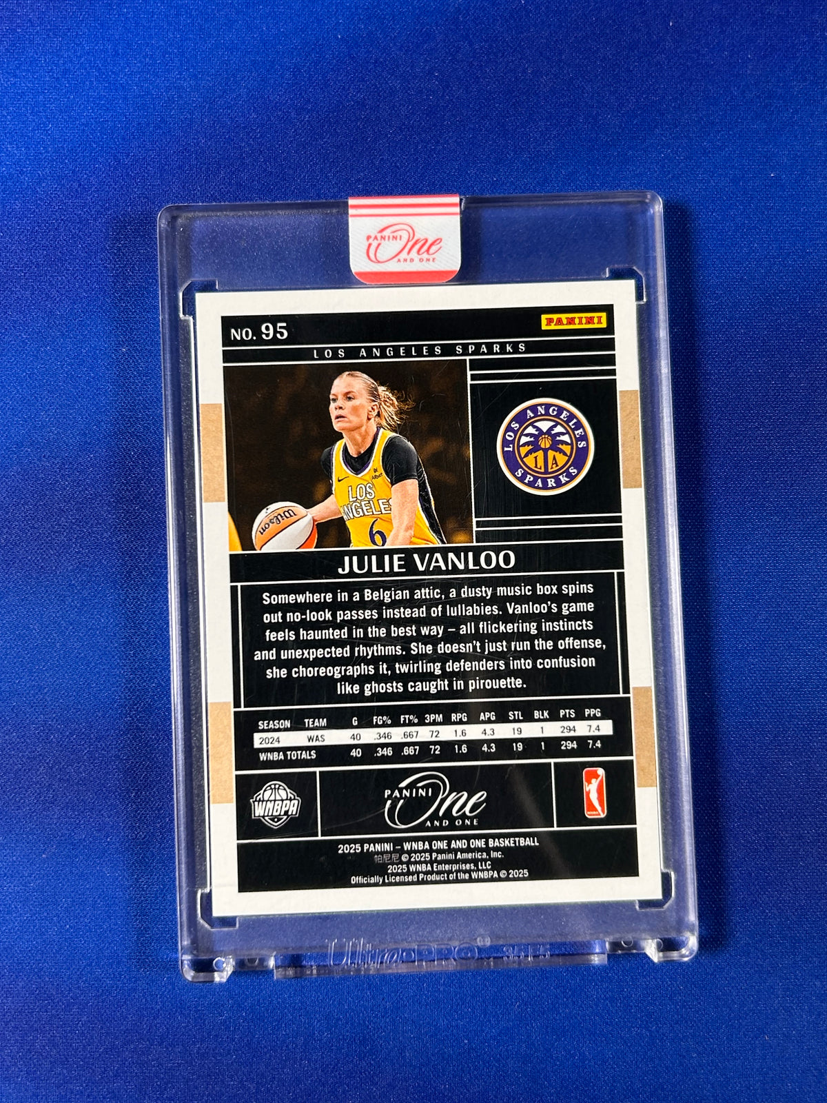 Julie Vanloo 2025 Panini One and One #95 Gold