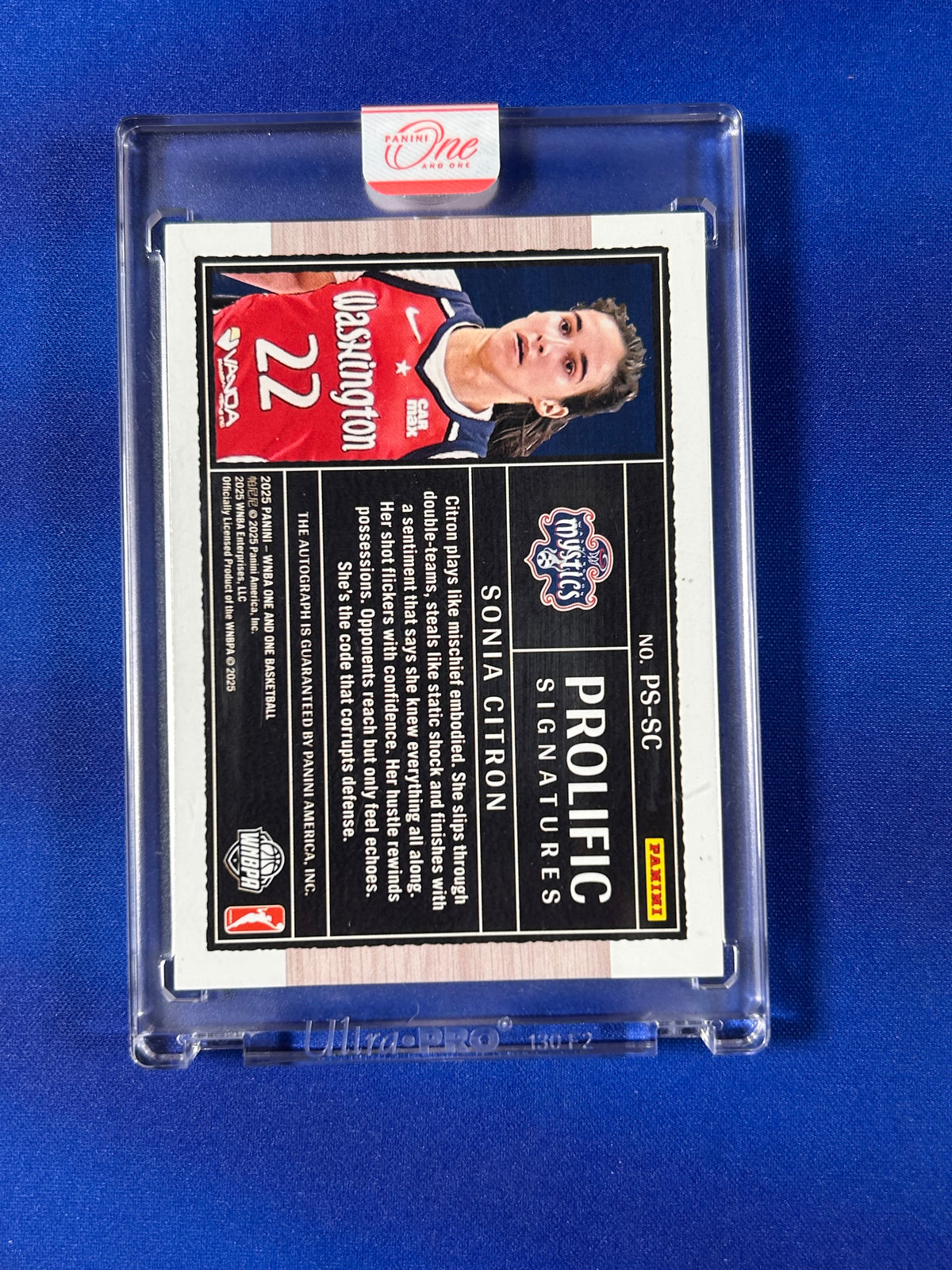Sonia Citron 2025 Panini One and One Prolific Signatures #PS-SC /99 RC